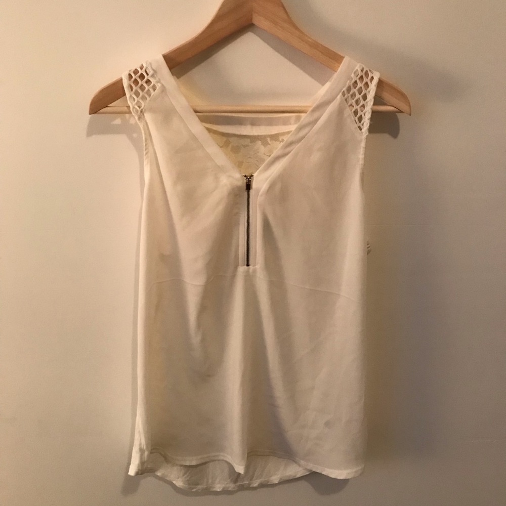 Lacey Zip-Front Blouse